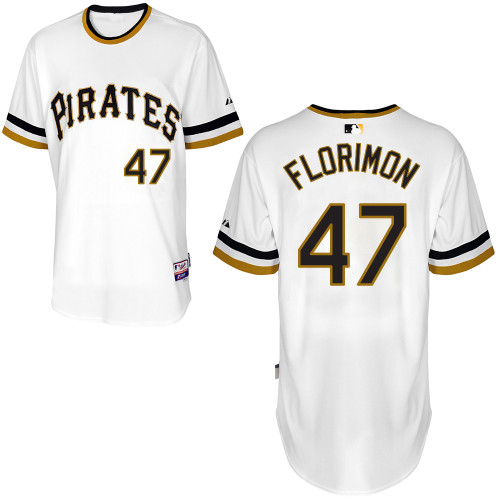 Pedro Florimon #47 MLB Jersey-Pittsburgh Pirates Men's Authentic Alternate White Cool Base Baseball Jersey